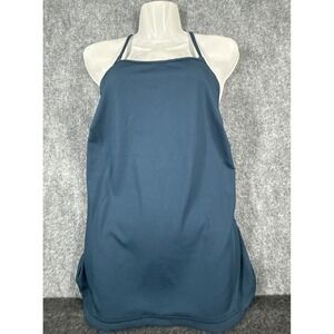 Phoenix Paros Open Side Cami Womens 1X Blue Ribbed Activewear Tank Top NWT